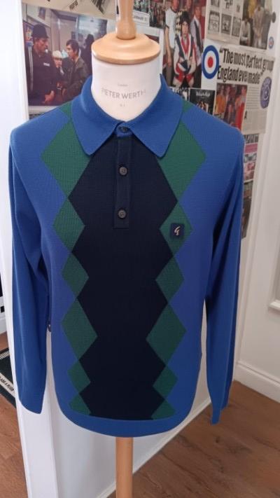 Gabicci Bond Long Sleeve Knitted Polo