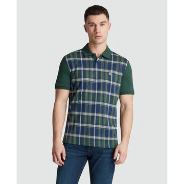 Jacquard Plaid Polo Shirt