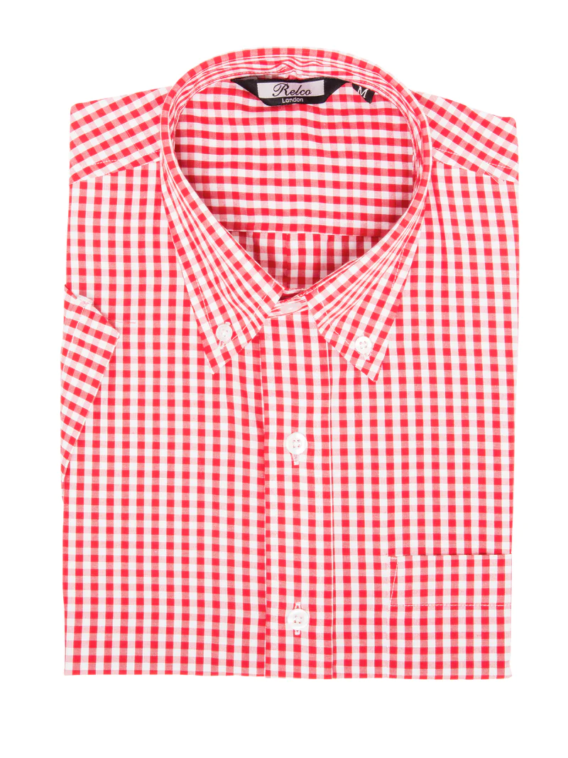 Short Sleeve Gingham Check Shirt