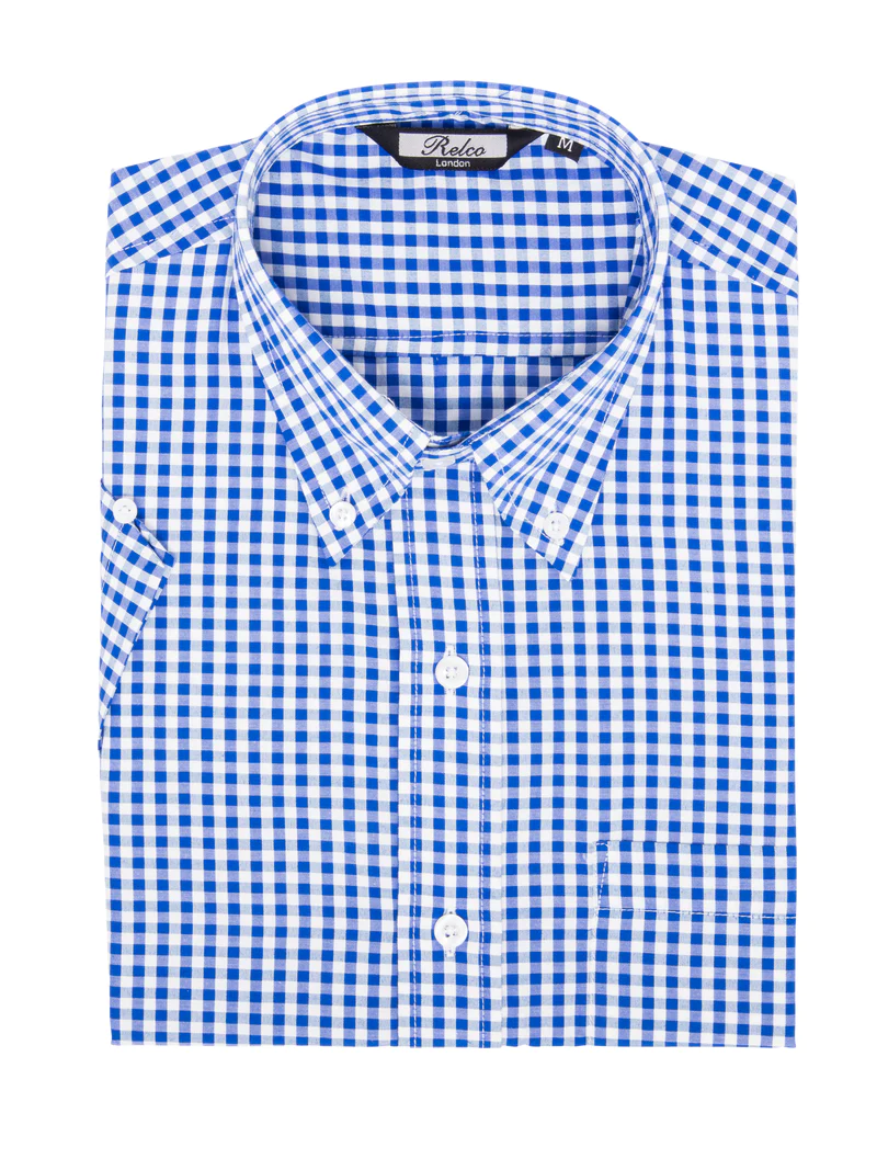 Short Sleeve Gingham Check Shirt