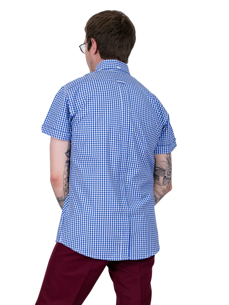 Short Sleeve Gingham Check Shirt