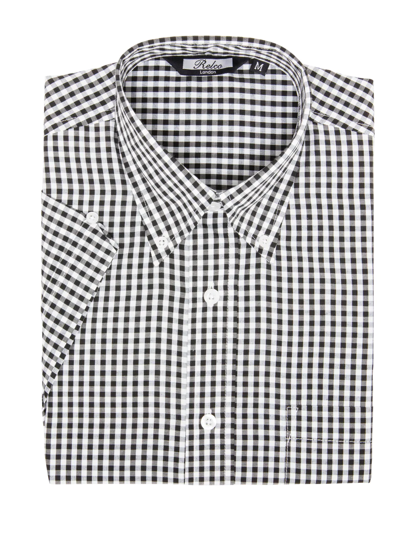 Short Sleeve Gingham Check Shirt