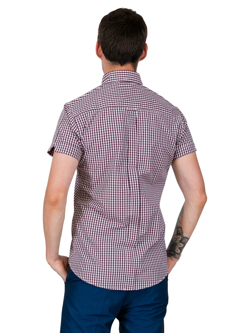 Short Sleeve Gingham Check Shirt