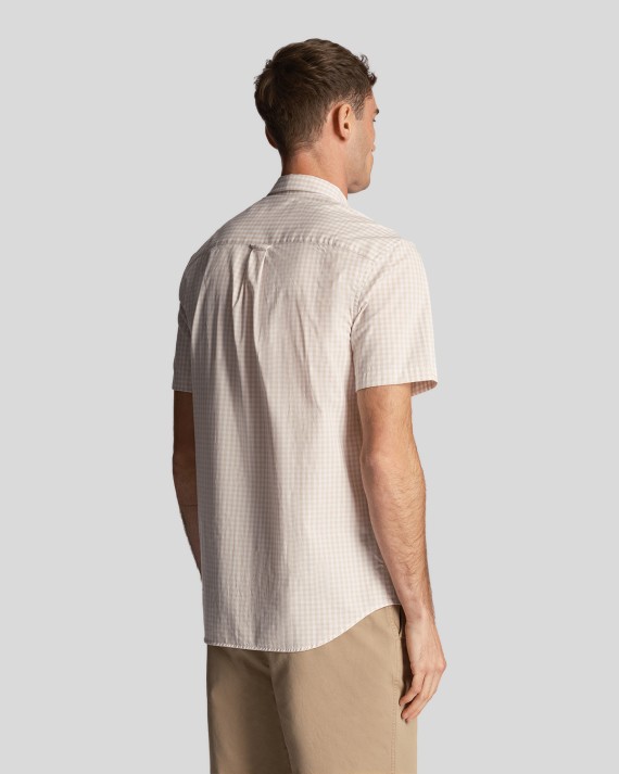 Short Sleeve Slim Fit Gingham Shirt