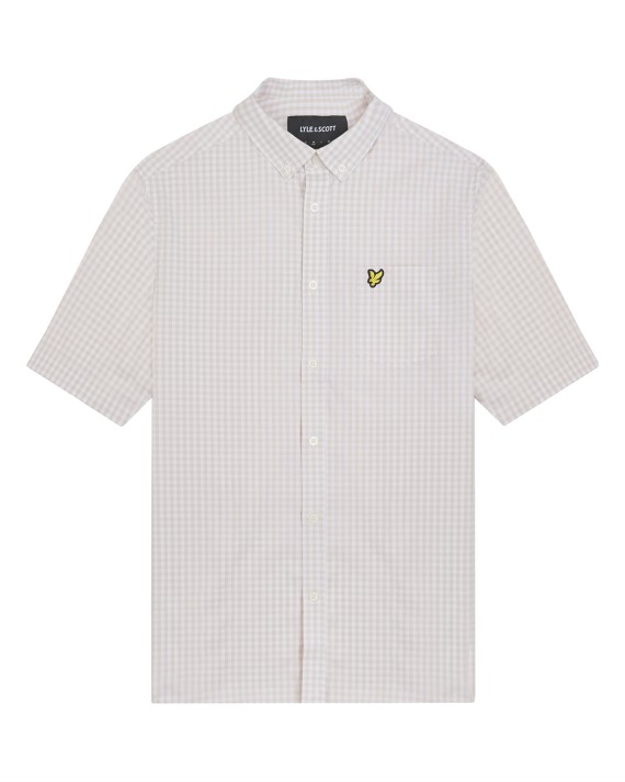 Short Sleeve Slim Fit Gingham Shirt