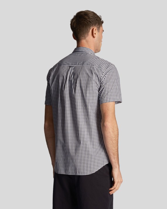 Short Sleeve Slim Fit Gingham Shirt