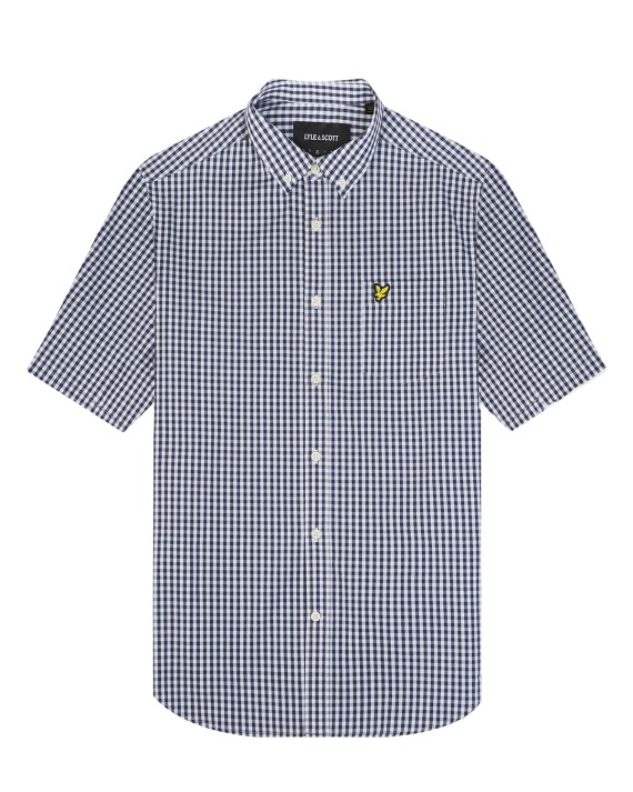 Short Sleeve Slim Fit Gingham Shirt