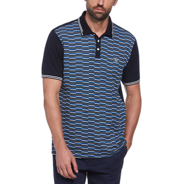 Jacquard Front Interlock Polo Shirt