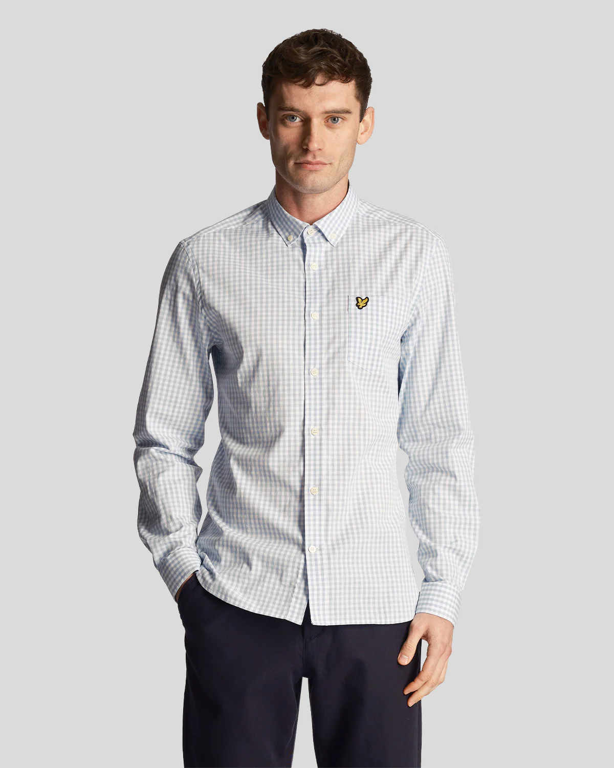 Long Sleeve Slim Fit Gingham Shirt