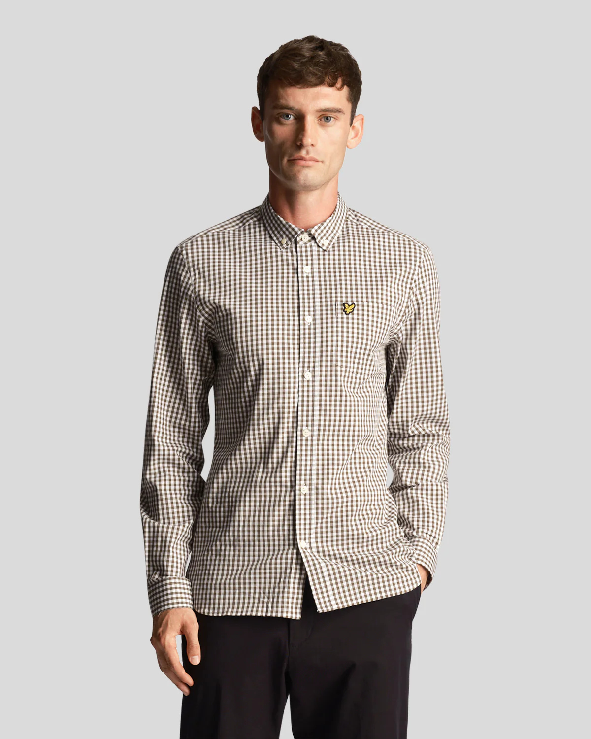 Long Sleeve Slim Fit Gingham Shirt