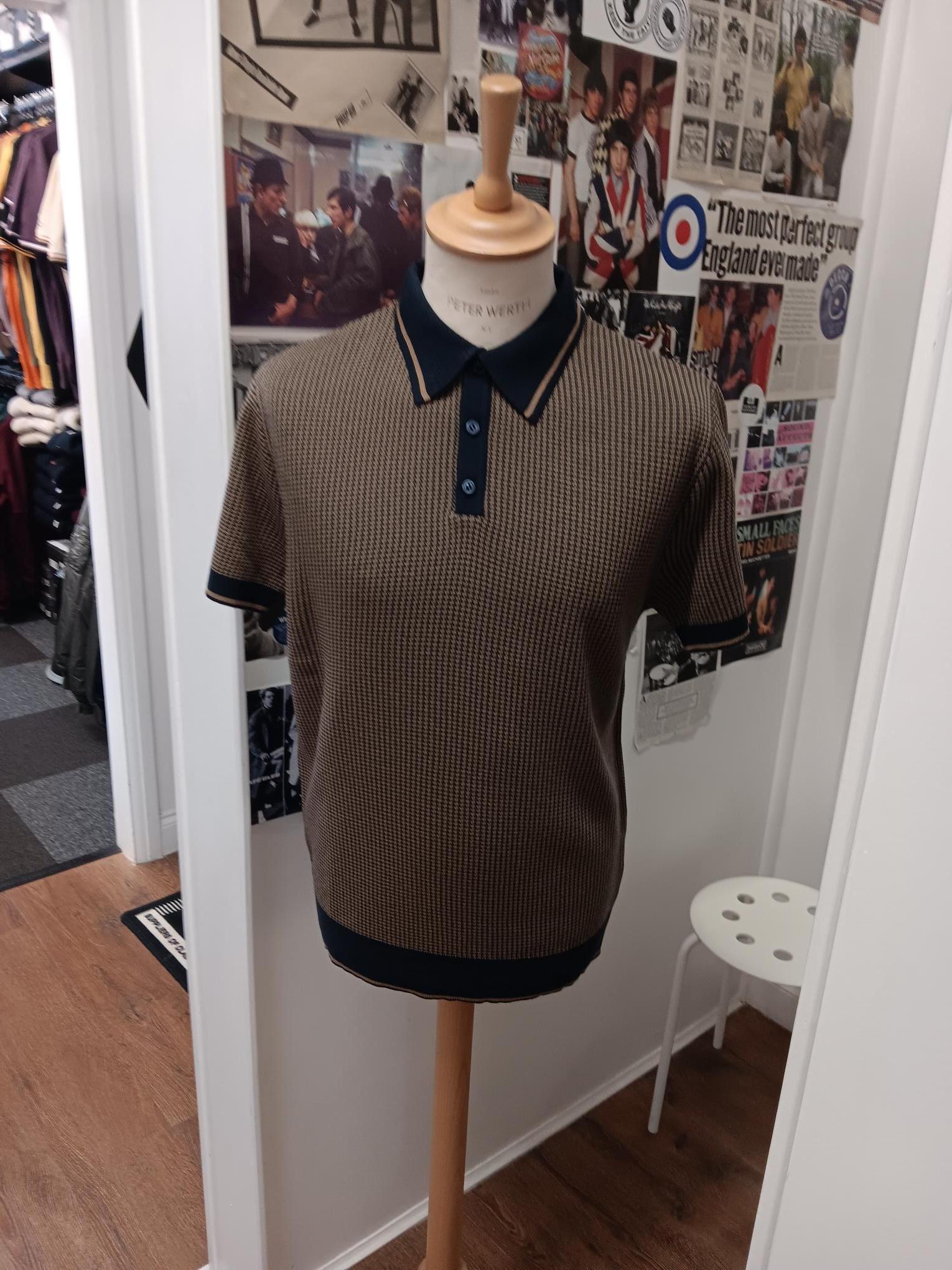 Jacquard Dogtooth Knitted Polo