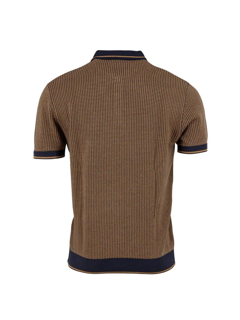 Jacquard Dogtooth Knitted Polo