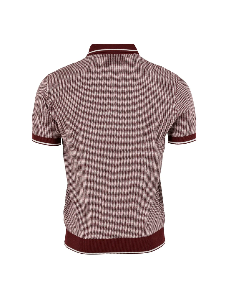 Jacquard Dogtooth Knitted Polo