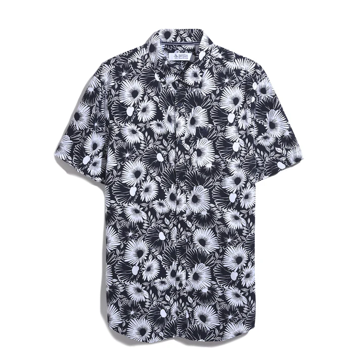 Ecovero Floral Print Short Sleeve Button-Down Shirt