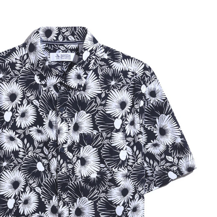 Ecovero Floral Print Short Sleeve Button-Down Shirt