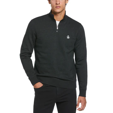 Sticker Pete Fleece Organic Cotton Quarter Zip Sweatshirt