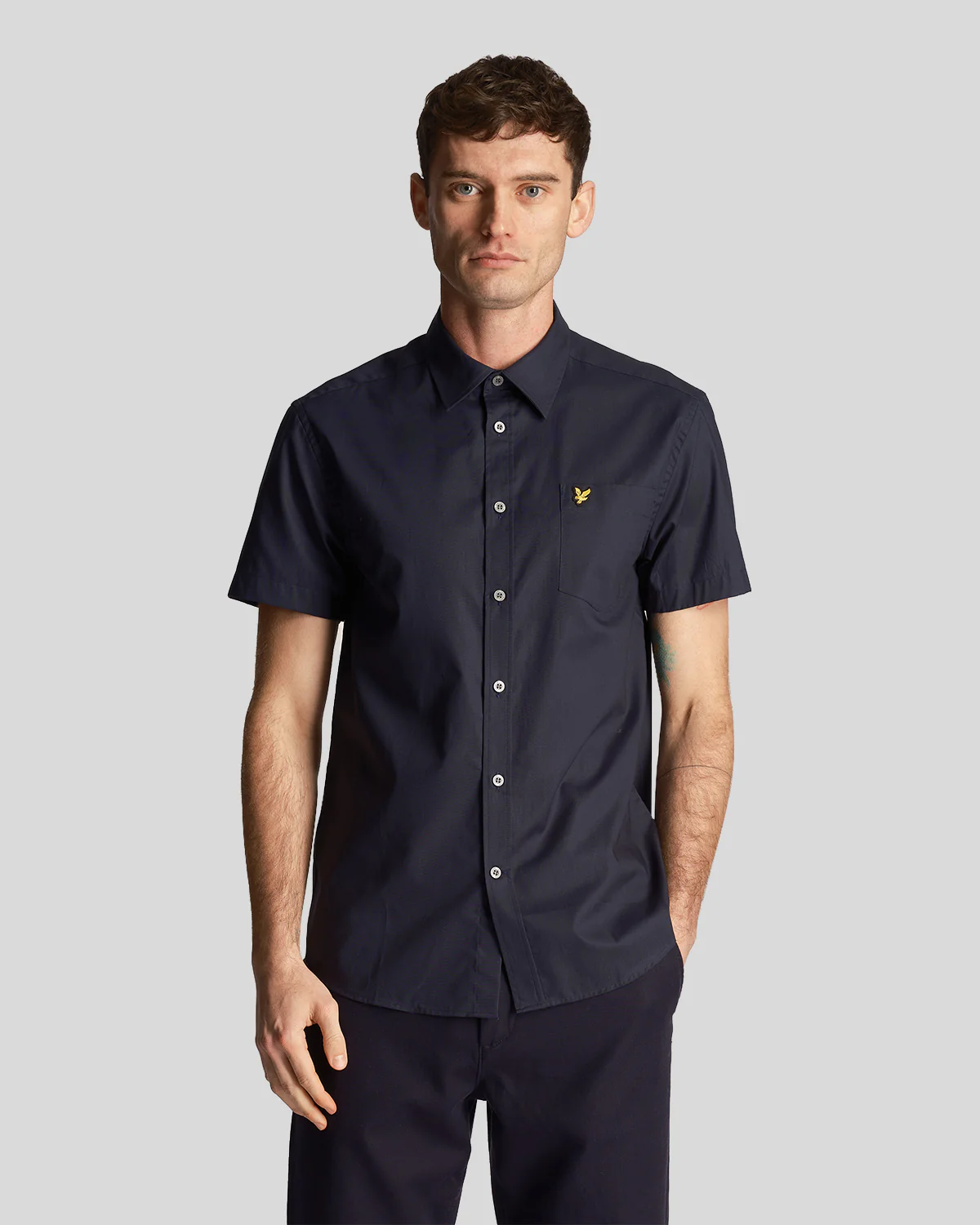 Plain Poplin Short Sleeve Shirt