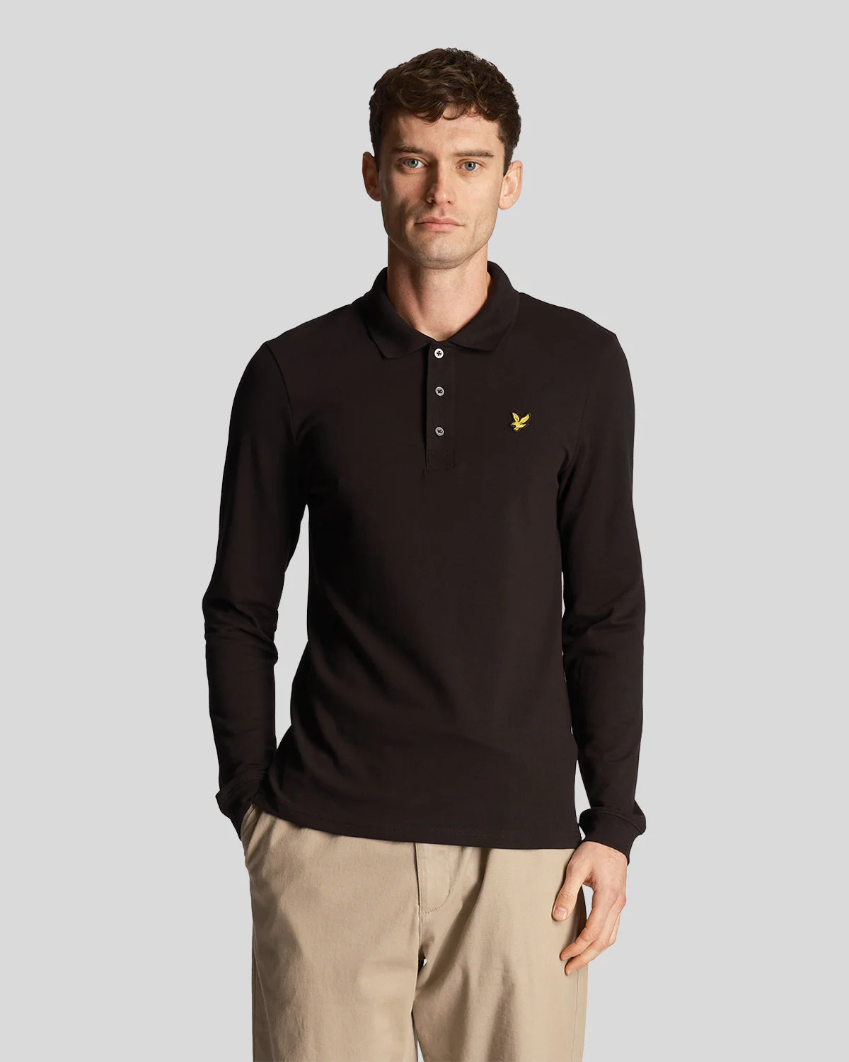 Long Sleeve Plain Polo Shirt